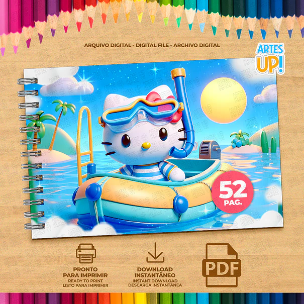 Livro de Colorir Hello Kitty para imprimir 2