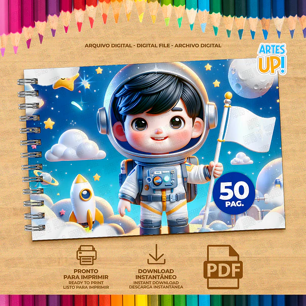 Astronaut Boy Coloring Book to Print 2