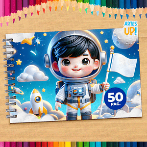Libro para colorear de niño astronauta para imprimir