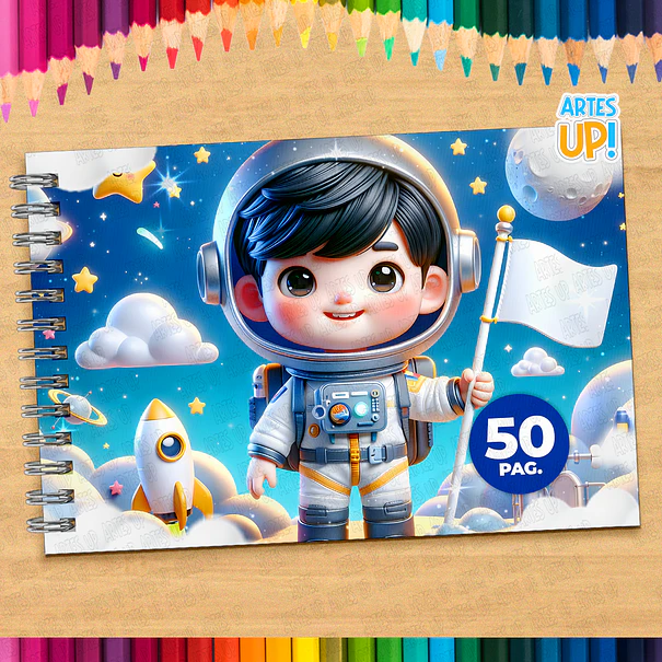 Astronaut Boy Coloring Book to Print 1