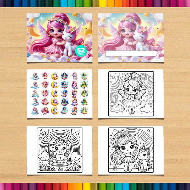 Unicorns and Fairies Coloring Book to Print 3