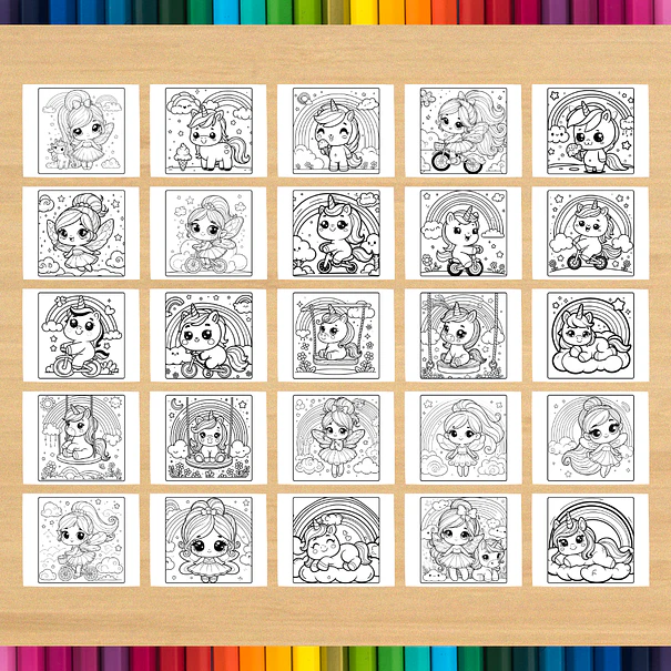 Unicorns and Fairies Coloring Book to Print 4