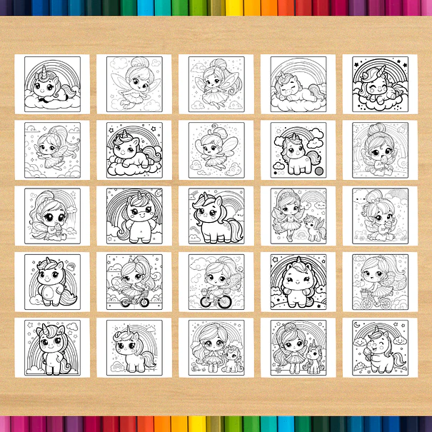 Unicorns and Fairies Coloring Book to Print 5