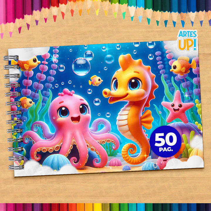 Livro de Colorir Fundo do Mar para imprimir 1