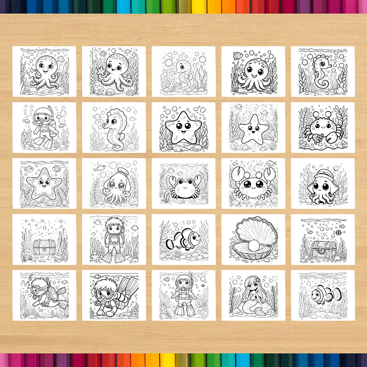 Livro de Colorir Fundo do Mar para imprimir 5