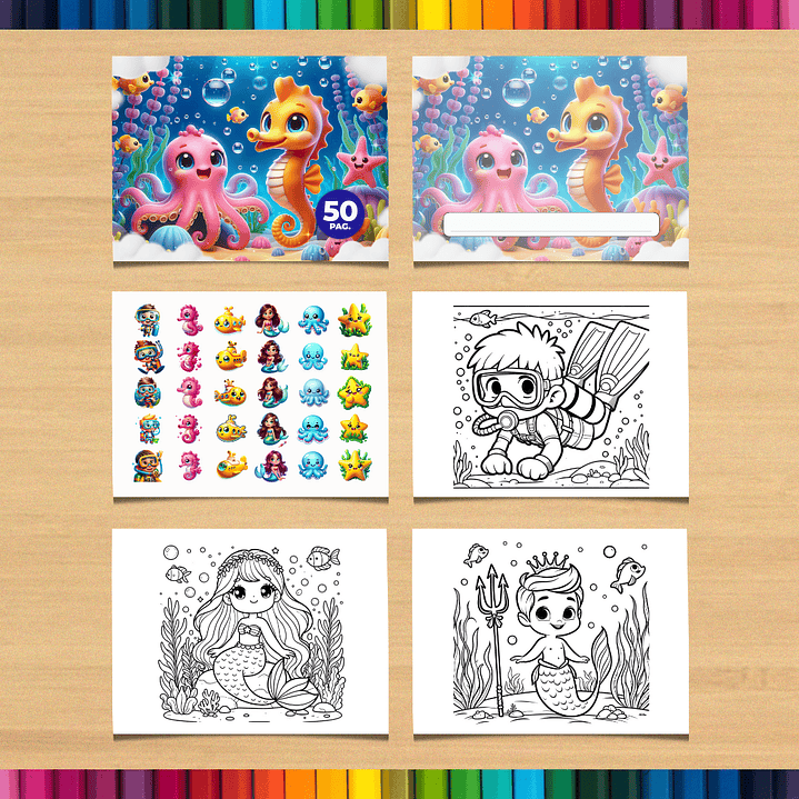 Livro de Colorir Fundo do Mar para imprimir 3