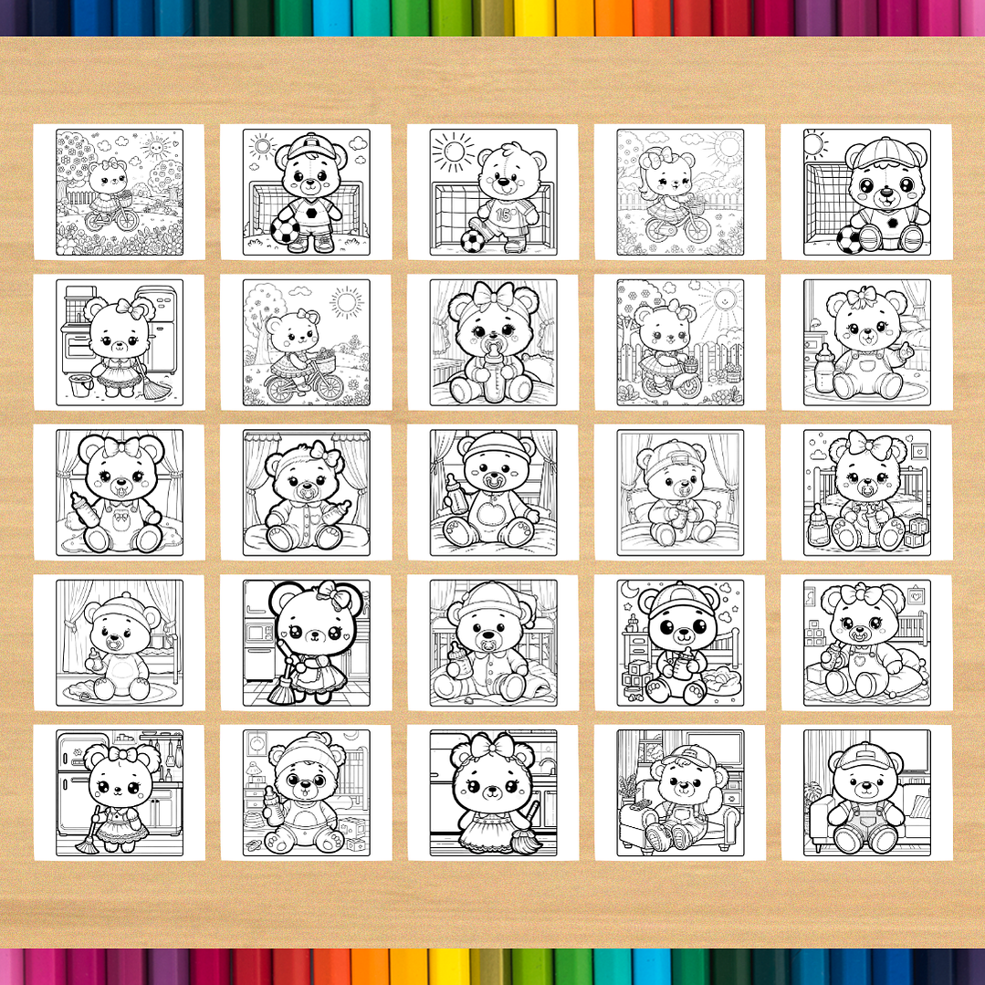 Livro de Colorir Ursinho Fofo para imprimir 5