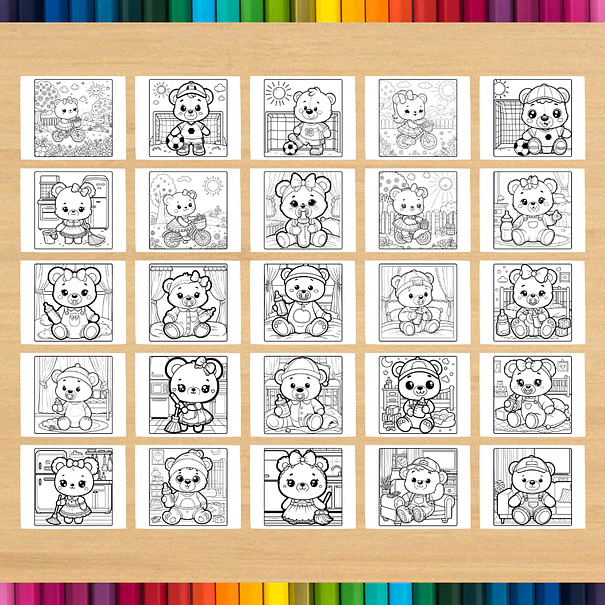 Livro de Colorir Ursinho Fofo para imprimir 5