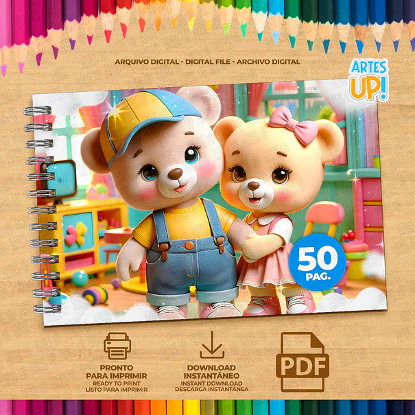 Livro de Colorir Ursinho Fofo para imprimir 2