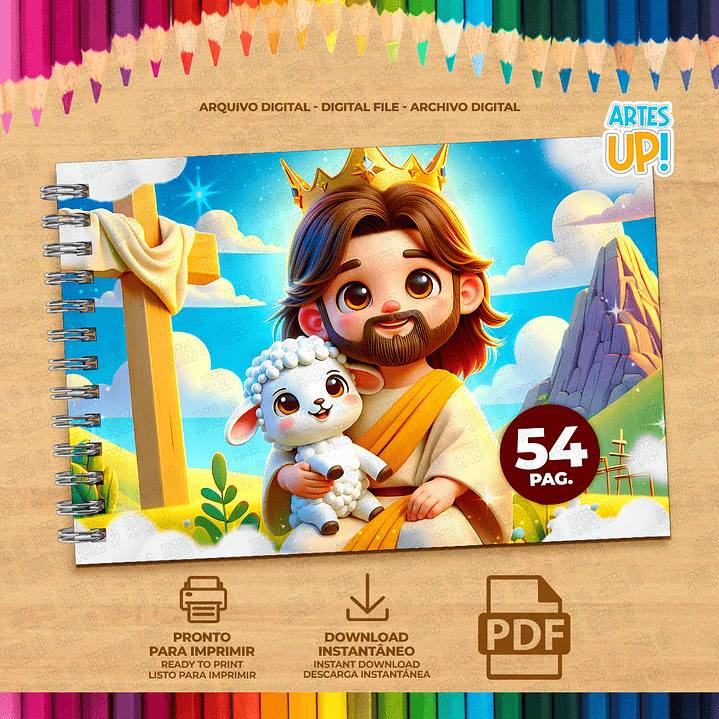 Livro de Colorir Páscoa Cristã Ressureição de Cristo para impressão 2