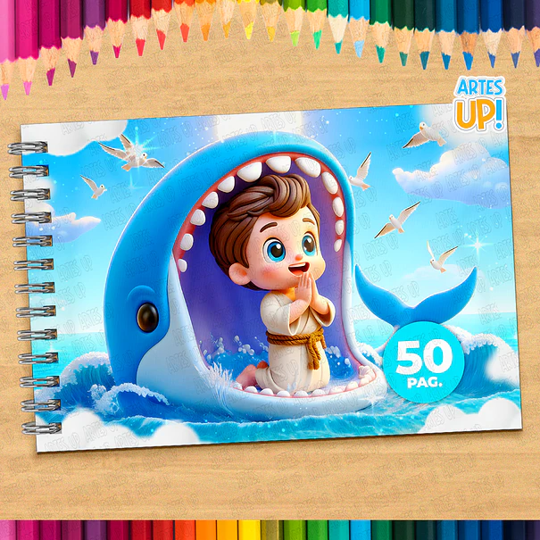 Jonah and the Whale Coloring Book to Print 1
