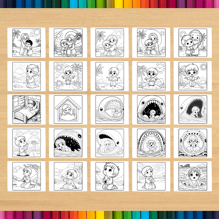 Livro de Colorir Jonas e a Baleia para imprimir 5