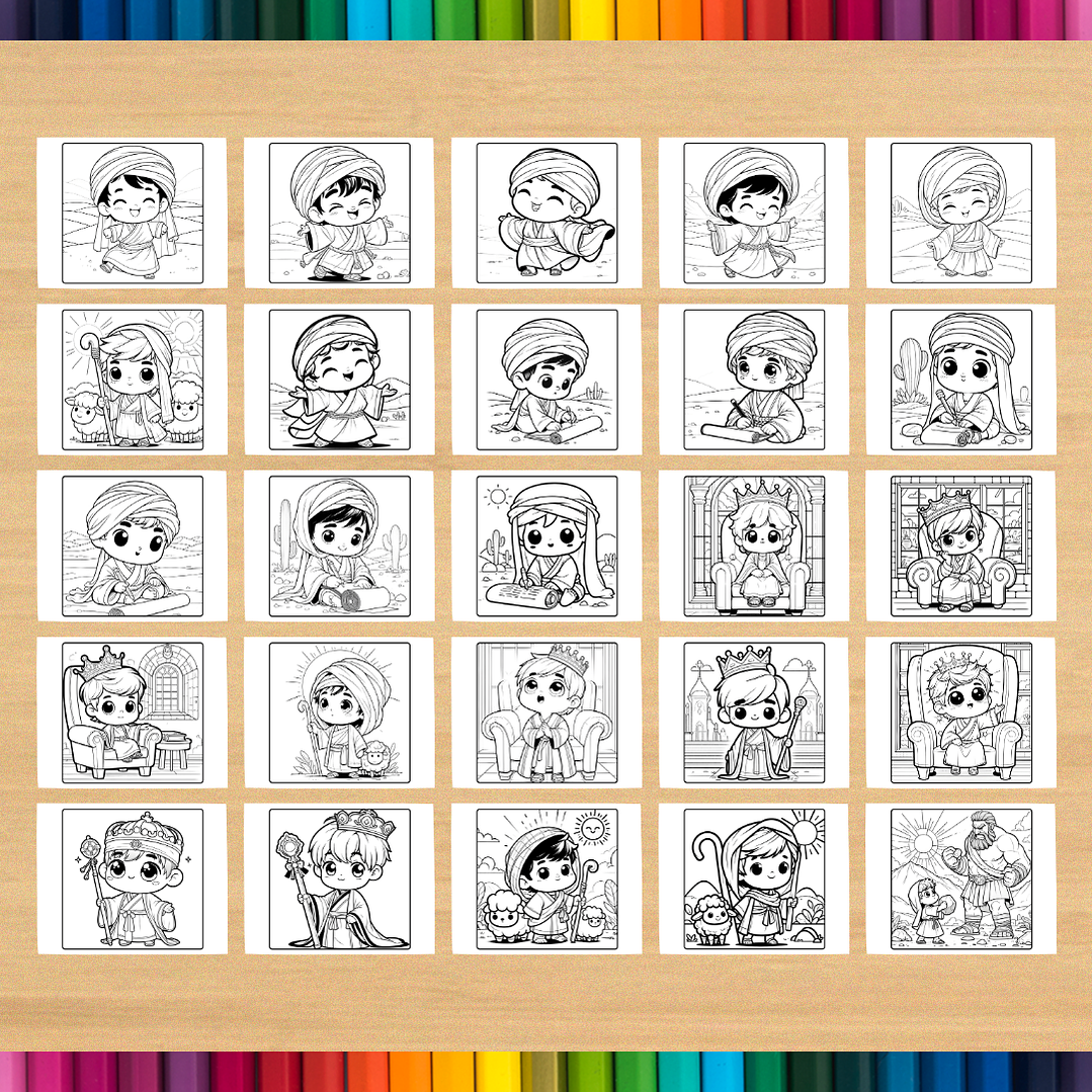 Livro de Colorir Davi e Golias para imprimir 4