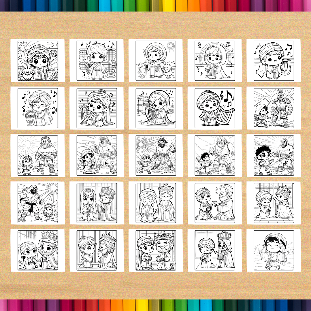 Livro de Colorir Davi e Golias para imprimir 5