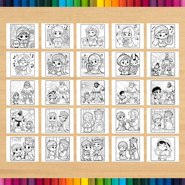 Livro de Colorir Davi e Golias para imprimir 5