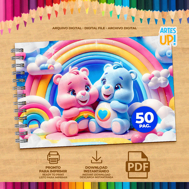 Livro de Colorir Ursinhos Carinhosos para imprimir 2