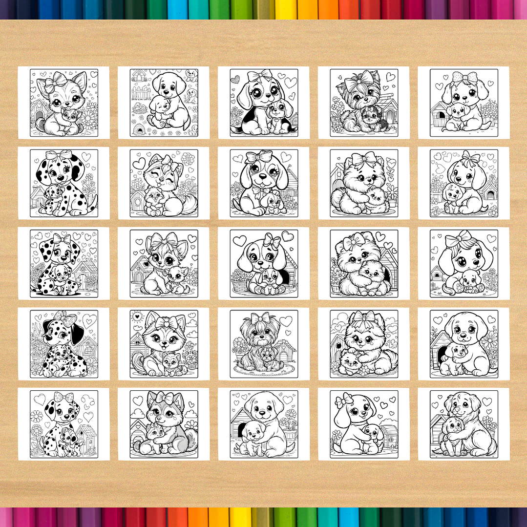 Livro de Colorir Mamãe Cachorra para imprimir 4