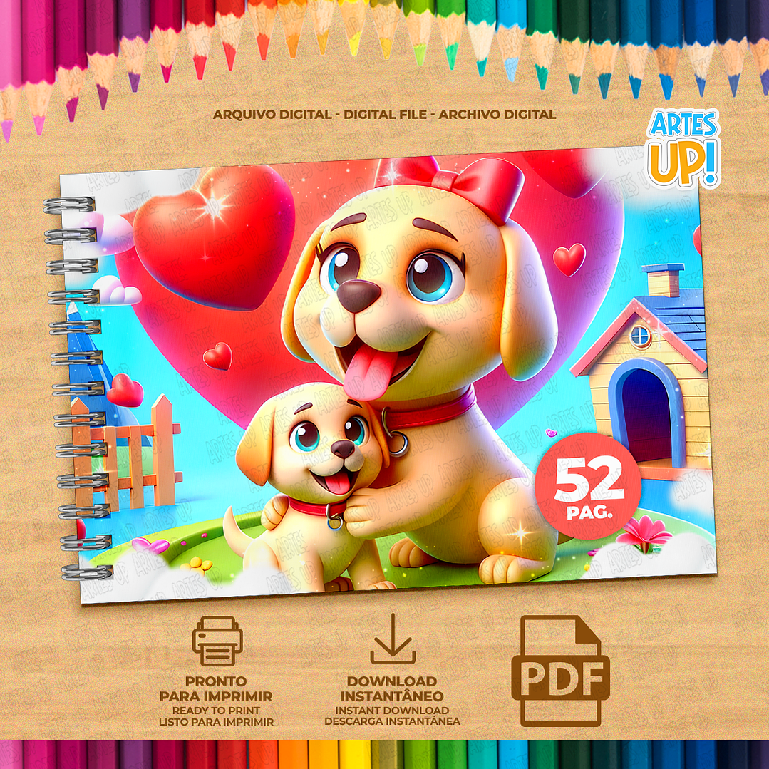 Livro de Colorir Mamãe Cachorra para imprimir 2