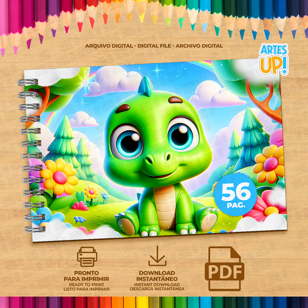 Livro de Colorir Dinossauro para imprimir 2