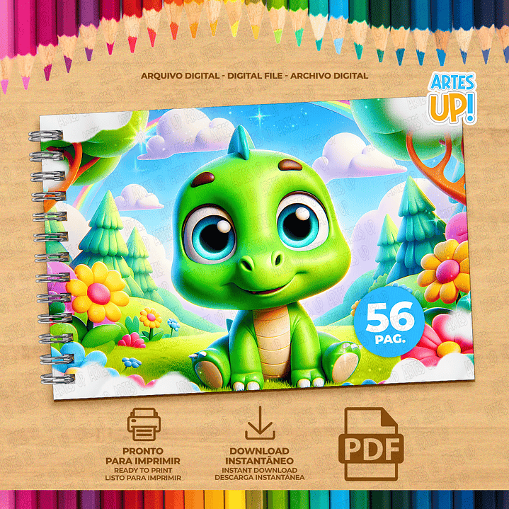 Livro de Colorir Dinossauro para imprimir 2