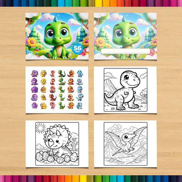 Livro de Colorir Dinossauro para imprimir 3