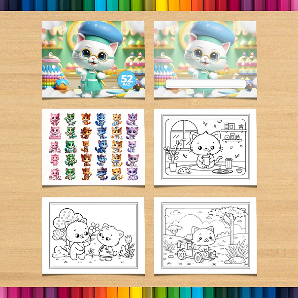 Livro de Colorir Gatinho para imprimir 3