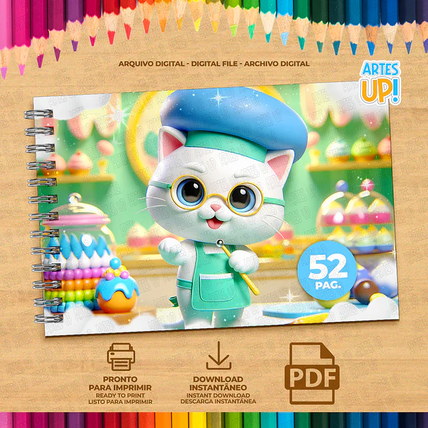 Livro de Colorir Gatinho para imprimir 2