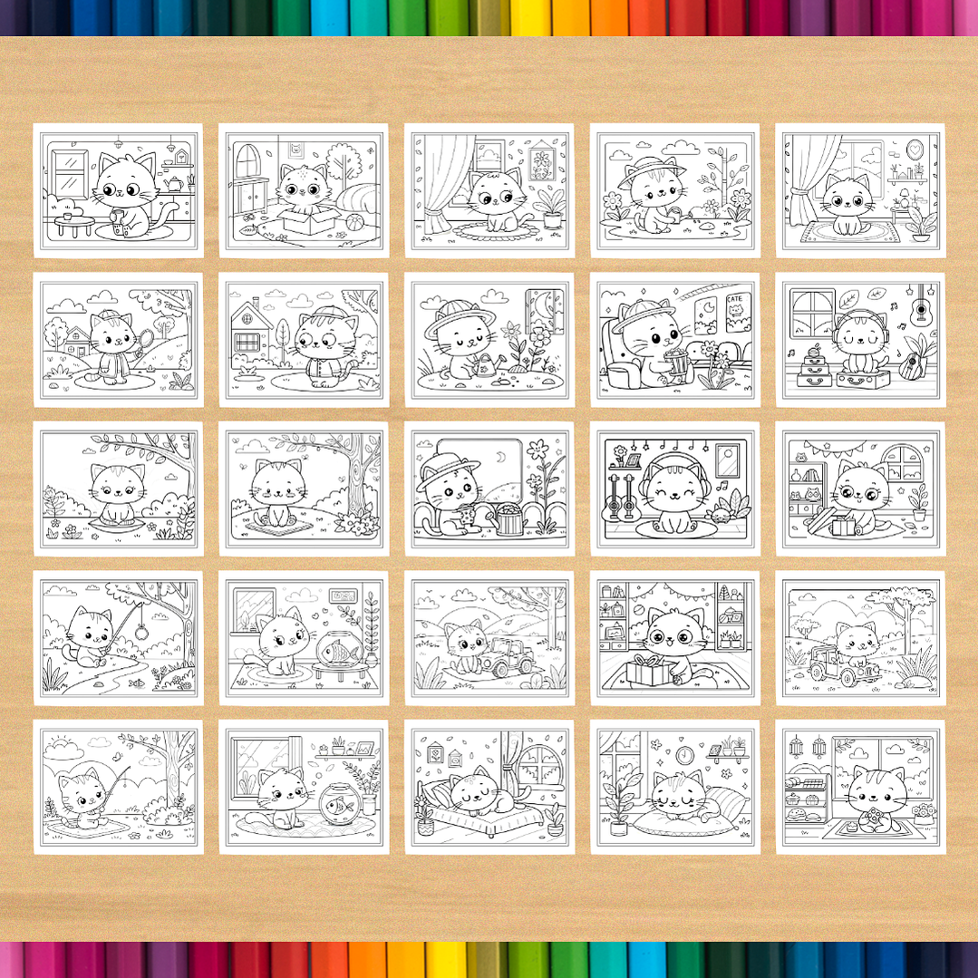 Livro de Colorir Gatinho para imprimir 5