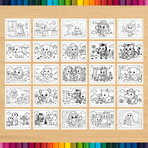 Livro de Colorir Safari para imprimir 4