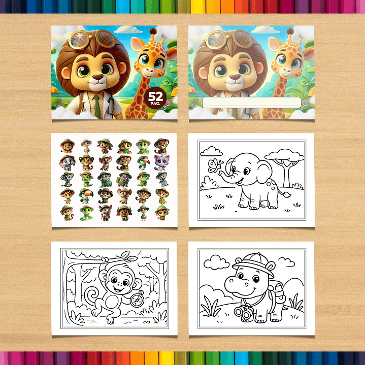 Livro de Colorir Safari para imprimir 3