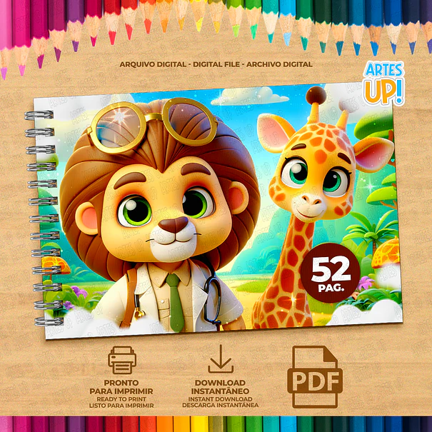 Livro de Colorir Safari para imprimir 2