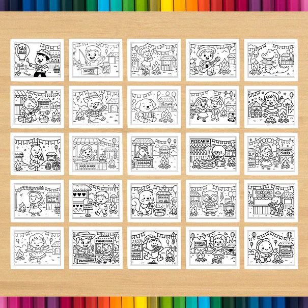Arraiá Festa Junina Coloring Book to print 4