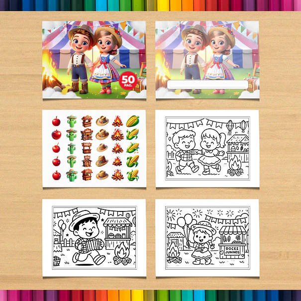 Arraiá Festa Junina Coloring Book to print 3