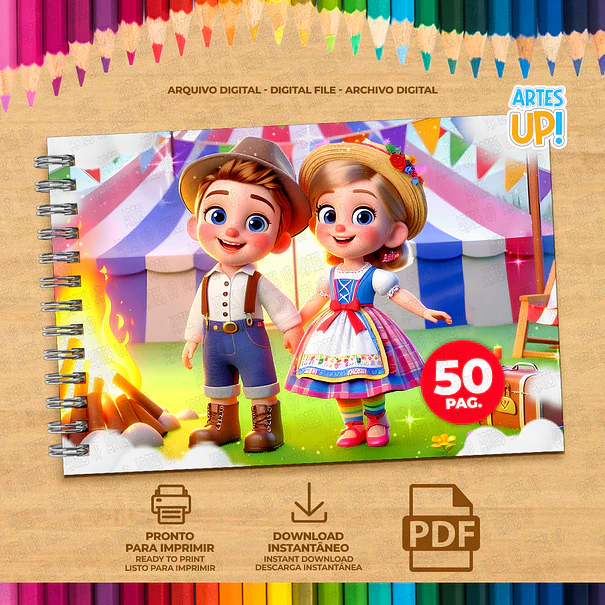 Arraiá Festa Junina Coloring Book to print 2