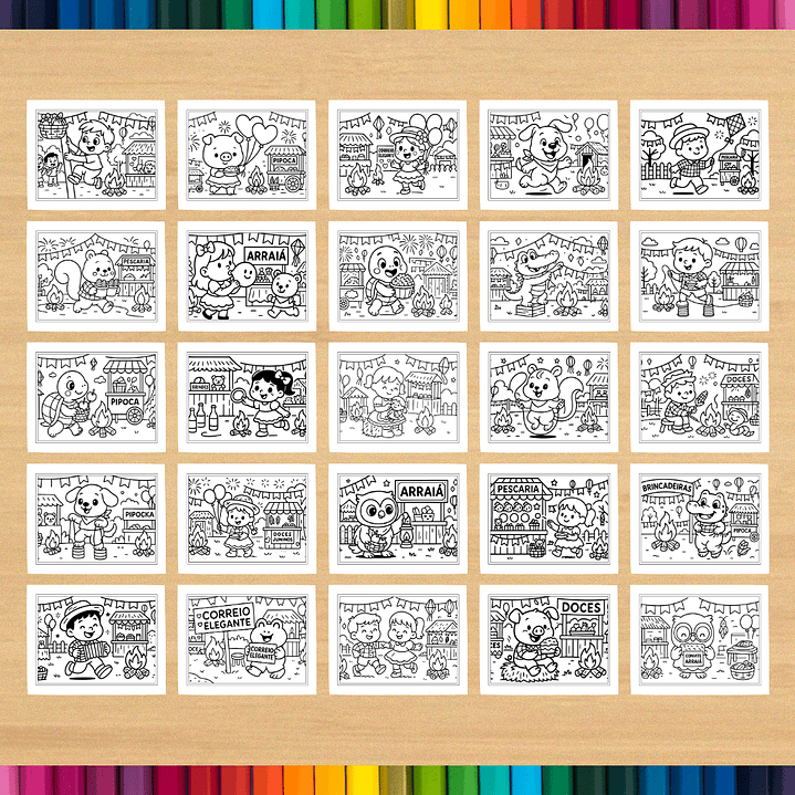 Livro de Colorir Arraiá Festa Junina para imprimir 5