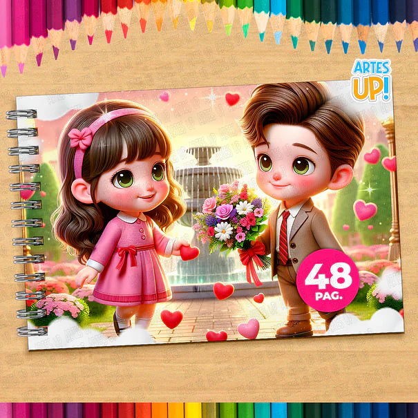 Valentine Couple Coloring Book to Print 1