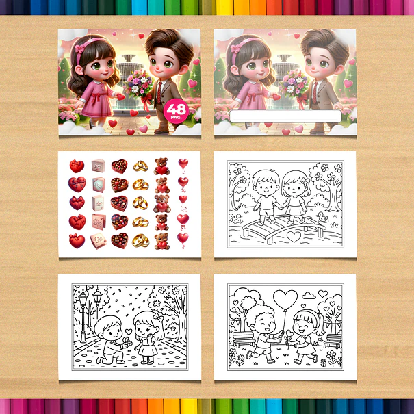 Valentine Couple Coloring Book to Print 3