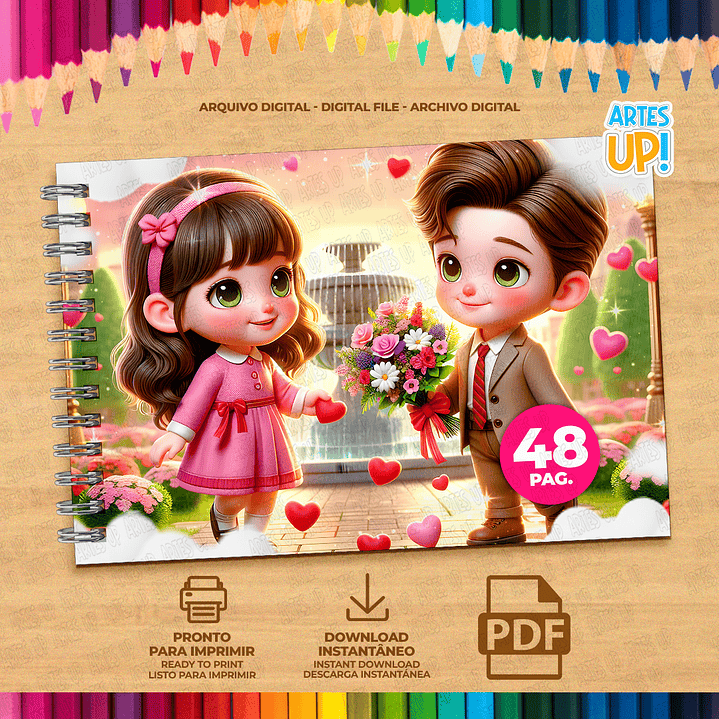 Livro de Colorir Casal Namorados para imprimir 2