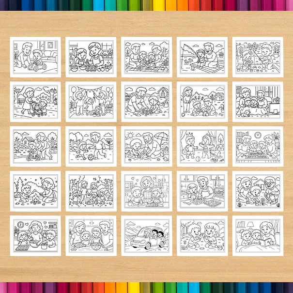 Livro de Colorir Família Momentos para imprimir 6