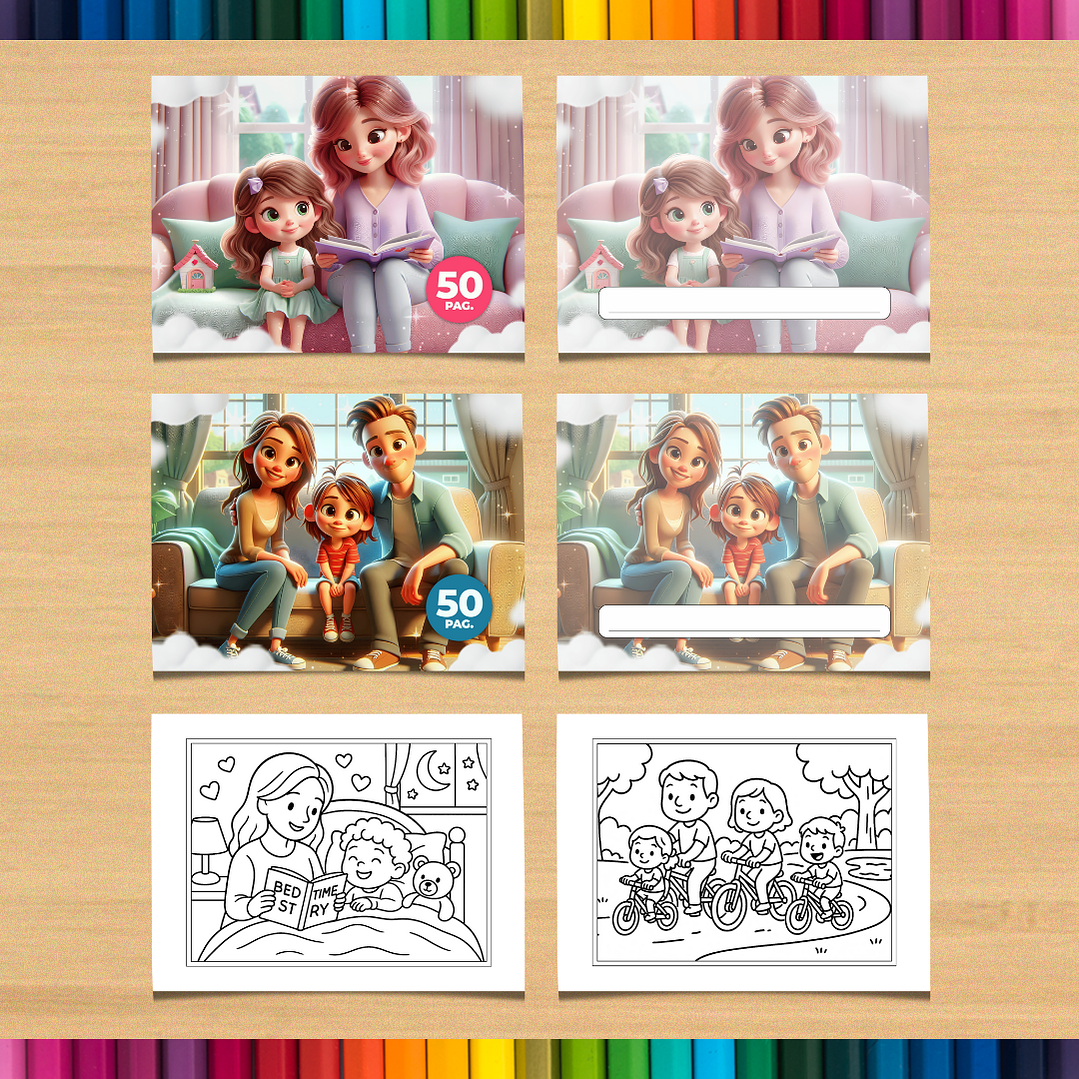 Livro de Colorir Família Momentos para imprimir 5