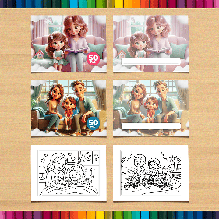 Livro de Colorir Família Momentos para imprimir 5