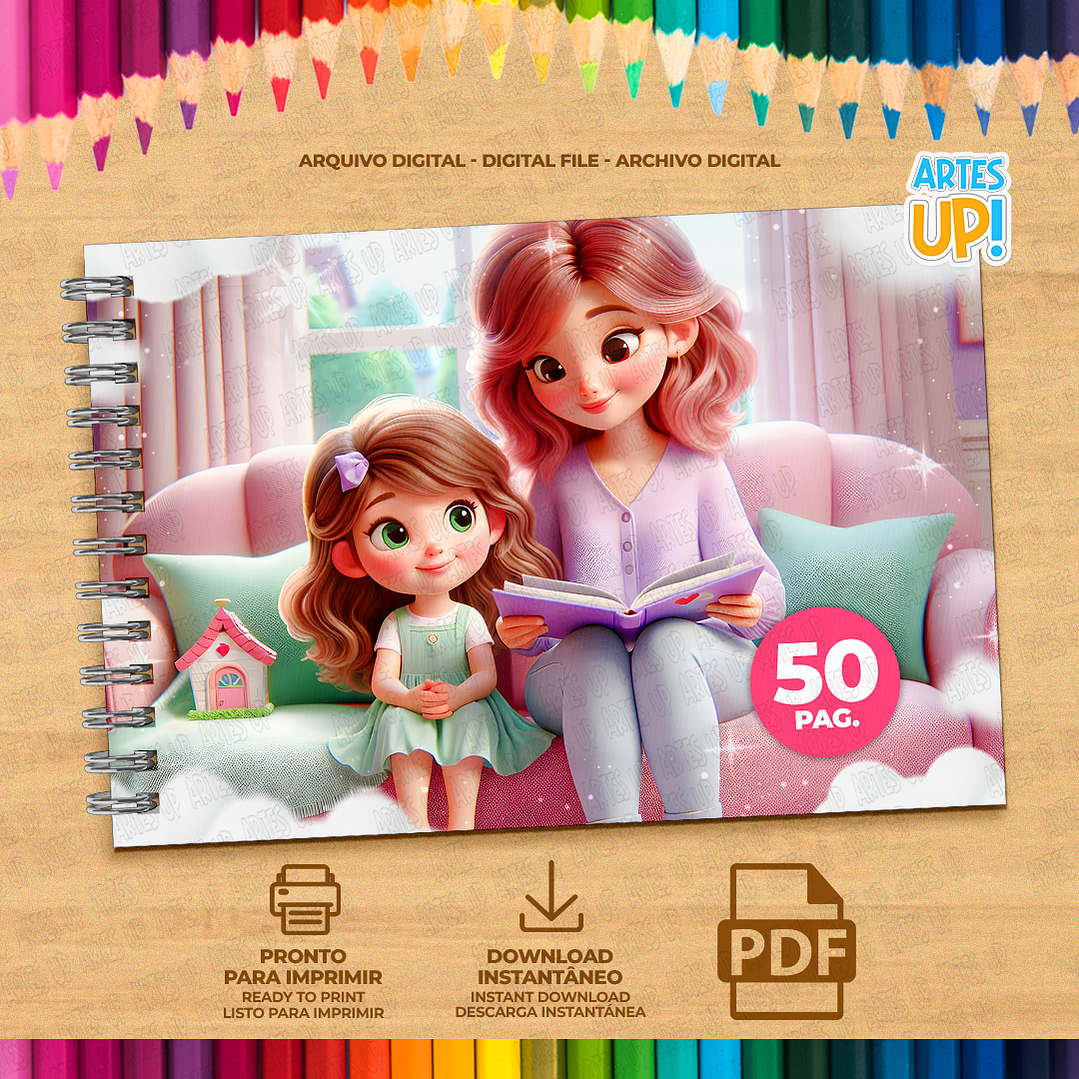 Livro de Colorir Família Momentos para imprimir 2