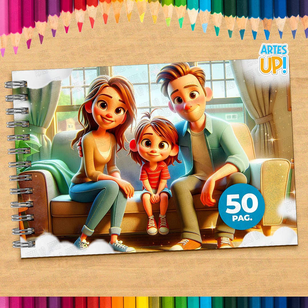 Livro de Colorir Família Momentos para imprimir 3
