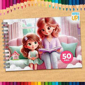 Libro para colorear Momentos Familiares para imprimir