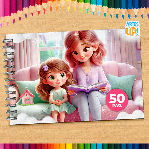 Livro de Colorir Família Momentos para imprimir 1