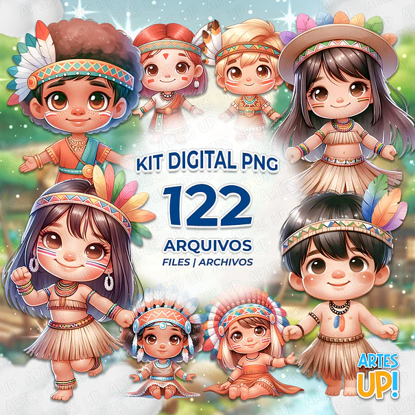 Kit digital de acuarela indígena PNG Clipart 1