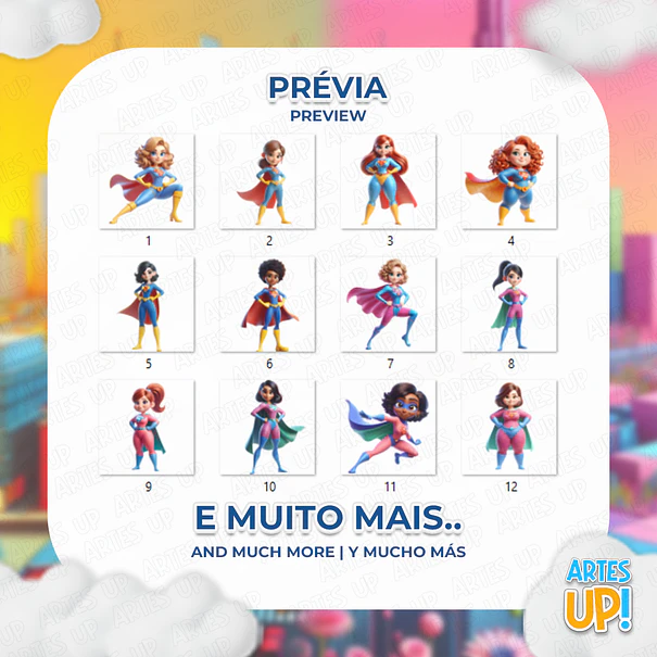 Kit digital de imágenes prediseñadas de súper mamá PNG 2
