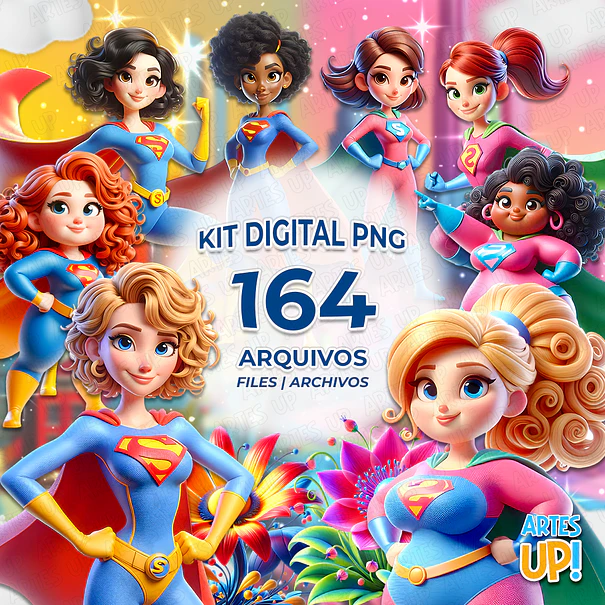 Kit digital de imágenes prediseñadas de súper mamá PNG 1