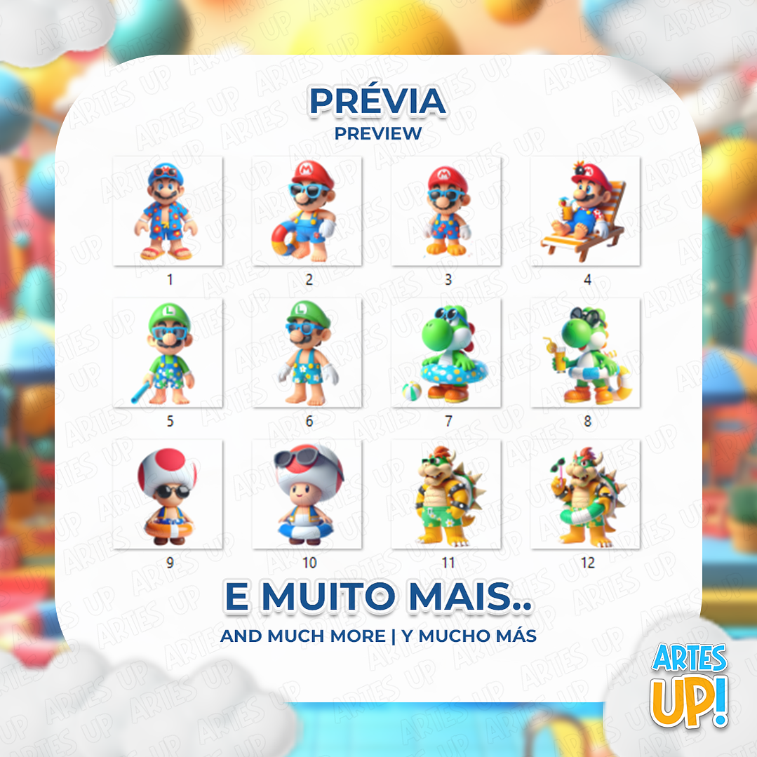 Kit Digital PNG Super Mario Pool Party Clipart  2