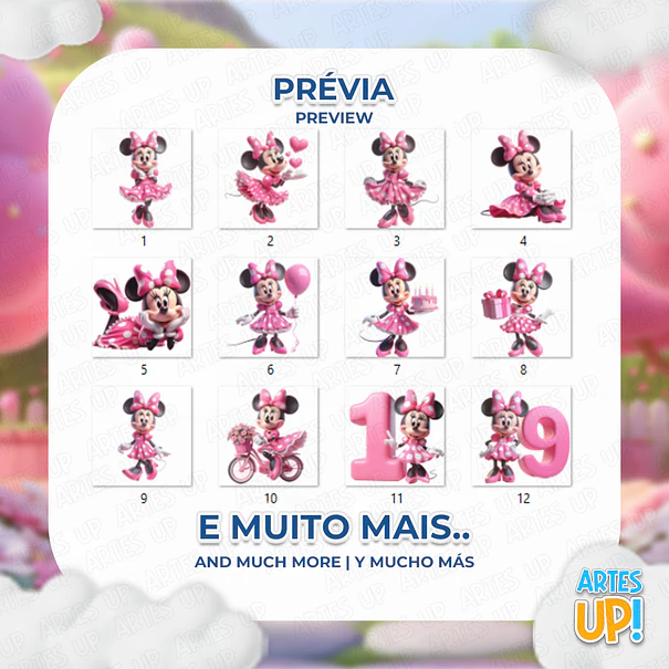 Kit Digital PNG Minnie pink dress Clipart 2